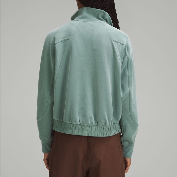Lululemon brushed softstreme funnel neck zip up size 8 medium forest - Picture 2 of 8
